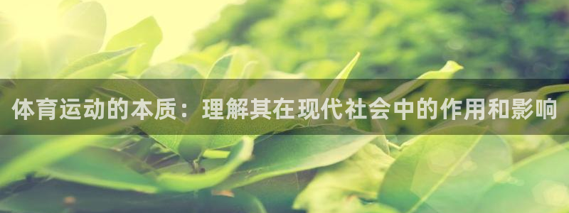 凯发官网下载招商电话号码查询是多少:体育运动的本质:理解其在